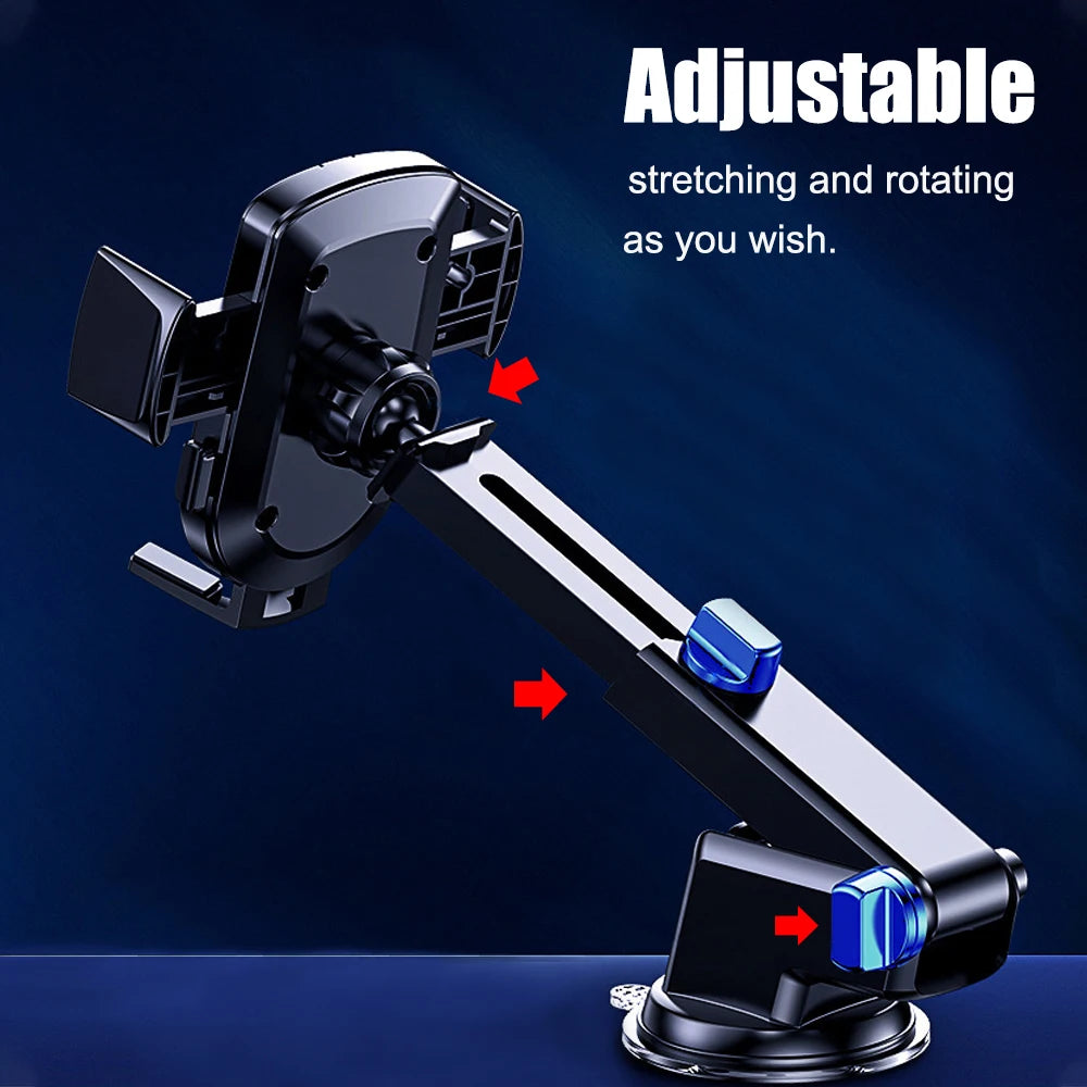 Truck Interior Phone Holder For 66-84mm Width Mobile Phone Stand GPS Navigation Support 360° Rotating Strong Suction Car Holder