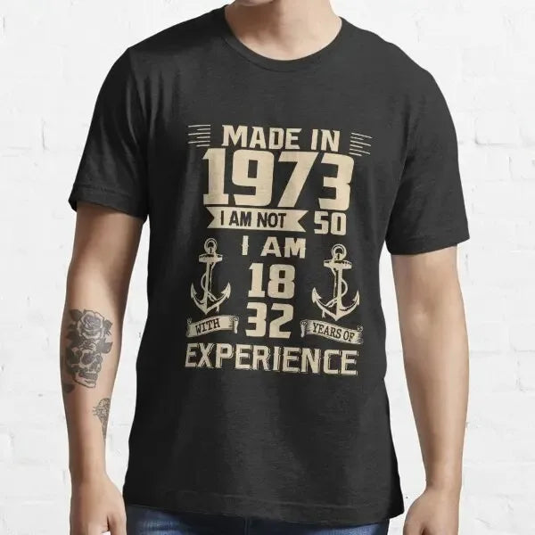 50th Birthday Tee Vintage Legends Born In 1972 50 Years Old T-Shirt Casual Blouse Camiseta Hombre Loose Cool Print Leisure Humor