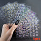 8Pcs Red Heart Nail Stickers 3D Bronzing Silver Gold Heart Shape Star & Moon Metal Totem Nail Slider Self-Adhesive DIY Nail Art*