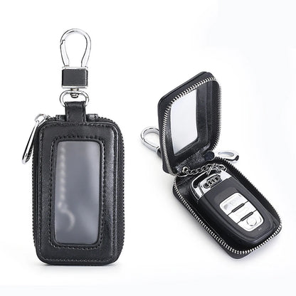 2024 Universal Car Key Protector Bag Leather Key Cover Transparent Visible Keychain Case for Car Remote Mini Keys Bags
