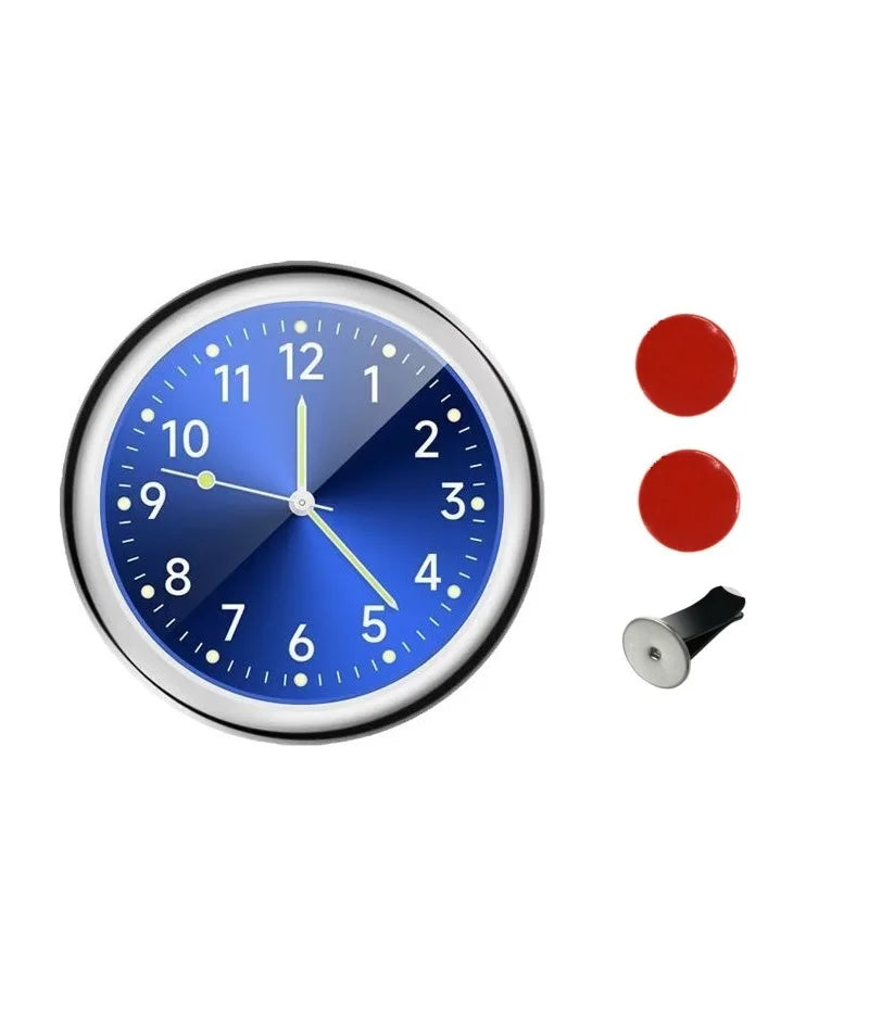 40mm Mini Luminous Car Clock Digital Watch Mechanics Quartz Clocks Stick-On Auto Ornament Accessories