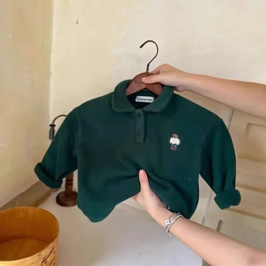 Baby Boy Girl Warm Sweatshirt Fleece Infant Toddle Child Warm Bottom Shirt Kid Tshirt Winter Spring Autumn Baby Clothes 1-7Y
