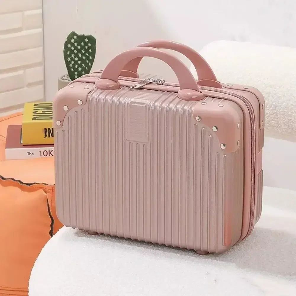 14 inch Mini Women Travel Suitcase Storage Bags Cosmetic Box Hand Luggage Organizer Makeup Case Small Password Box Boarding Case