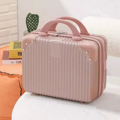 14 inch Mini Women Travel Suitcase Storage Bags Cosmetic Box Hand Luggage Organizer Makeup Case Small Password Box Boarding Case