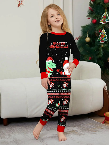 New 2024 Dinosaur Print Pajamas Set Christmas Matching Clothes for Family Baby&Dog Romper Pijama Boys Girls Loungewear Xmas Look