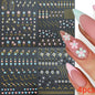 8Pcs Red Heart Nail Stickers 3D Bronzing Silver Gold Heart Shape Star & Moon Metal Totem Nail Slider Self-Adhesive DIY Nail Art*