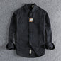 Ameikeji British Style Retro Long Sleeve Shirt Coat Men Spring  Autumn Twill Cotton Versatile Solid Color Male Cargo Work Shirts