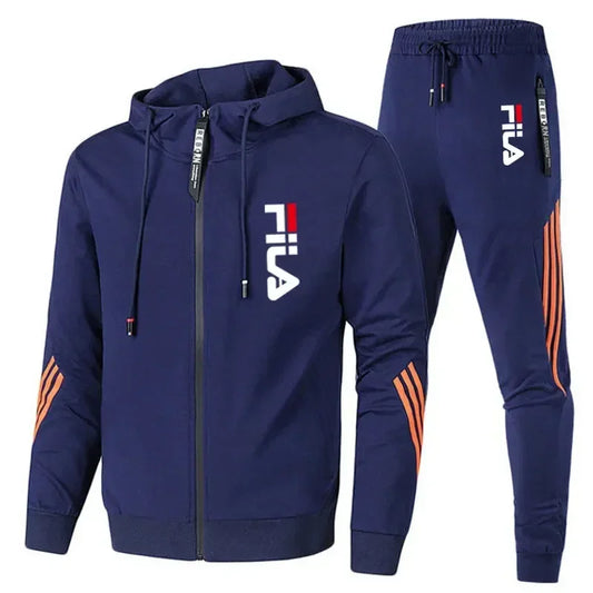 Spring/autumn Outdoor Zip-up Jacket + Sports Pants Jogging Set; Casual Basketball and Fitness Two-piece Set; High-end Fashionabl