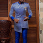 Tops Muslim Men Ethnic Print Pattern Shirts Casual Well Fitting Male Long Sleeved Stand Up Collar Blouse Islam Morocco Dubai Top