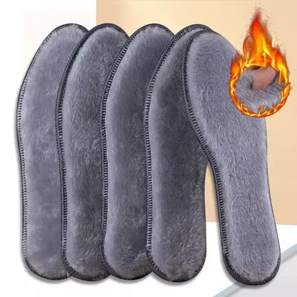 Warm Heated Insoles Thermal Thicken Felt Insoles for Men Women Winter Shoes Breathable Snow Boots Alpaca Wool Plush Shoe Pads