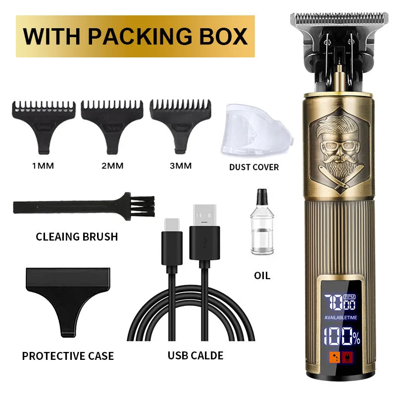 T9 Professional Hair Cutting Machine Wireless Electric Hair Trimmer Digital Display Hair Clipper Men Beard Shaver Barber For Men