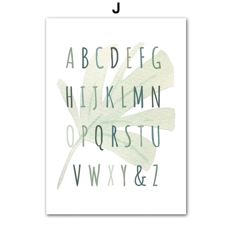 Cartoon Dinosaur Numbers Alphabet Jurassic Dino Nursery Posters Print Canvas Painting Wall Art Picture Baby Kids Room Home Decor