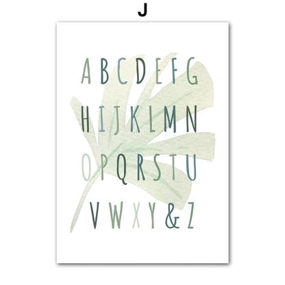 Cartoon Dinosaur Numbers Alphabet Jurassic Dino Nursery Posters Print Canvas Painting Wall Art Picture Baby Kids Room Home Decor