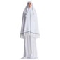 2 Pcs Muslim Women Solid Color Lace Long Hijabs Abaya Ankle Length Arab Lady Modest Tube Skirts Prayer Ramadan Eid Clothes