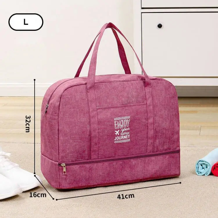 Fashion Folding Travel Bag Unisex Oxford Travel Weekend Overnight Bags Large Capacity Hand Luggage Tote Duffel Accessor Supplies