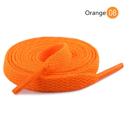 1Pair 8mm Flat Shoelaces Unisex Polyester Black White Shoe Laces Sneakers Canvas Laces Classic Soft Kids Shoestrings 80-120cm