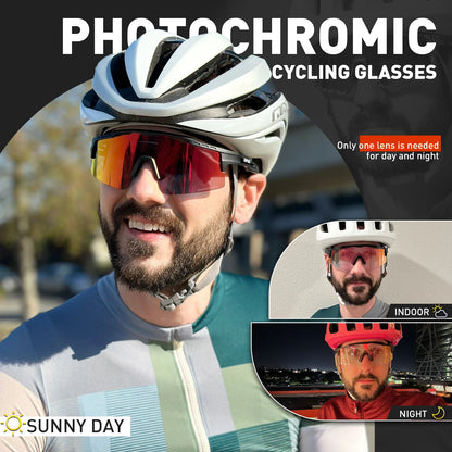 KAPVOE Woman Photochromic Sunglasses UV400 Bike Bicycle Glasses Men's Sports Cycling Eyewear Outdoor MTB Glasses Bike Goggles