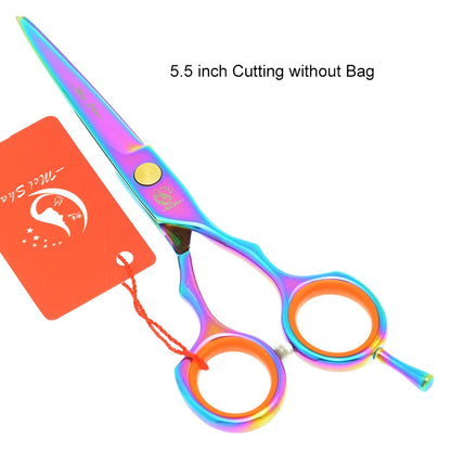 Meisha 5.5 inch Rainbow Hair Cutting Thinning Scissors Set Japanese Steel Hairdressing Shears Barber Salon Haircut Tools A0026A