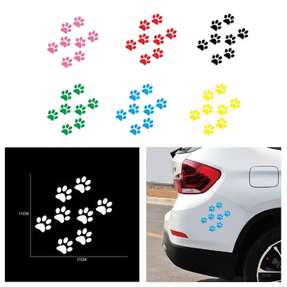 Car Sticker And Decals Paw 3D Animal Dog Cat Bear Foot Prints Footprint Decal Car Sticker Green Red Black White Pink Yellow Blue