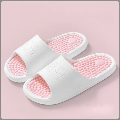 New Summer Concise Trend Couple Indoor Sandals Non-slip Bathroom Slides Men Women Shoes Massage Slippers Ladies' Home Flip Flops