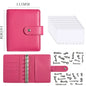 A7 PU Leather Notebook Binder Budget Plan Organizer Binder Cover 6 Binder Pockets And 12 Pcs Expense Budget Sheets Sticker