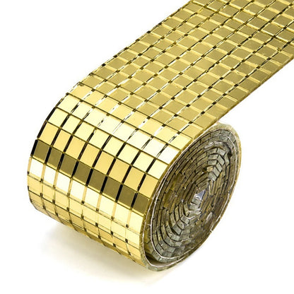 Leeseph Self Adhesive Mosaic Tiles,  5x5mm Disco Tiles, Square Mirror Mosaic Tiles for Interior Decoration, DIY Art Collage