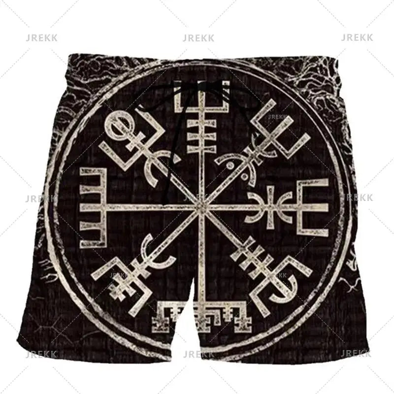 Harajuku Short Pants For Men Personality Street Vinking 3d Print Beach Shorts Holiday Casual Hawaii Beachwear Pockets Gym Trunks