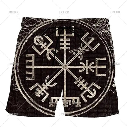 Harajuku Short Pants For Men Personality Street Vinking 3d Print Beach Shorts Holiday Casual Hawaii Beachwear Pockets Gym Trunks