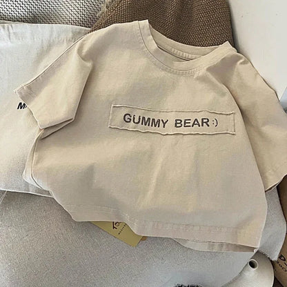 Fashion letters Cute Baby Long Sleeved T-shirt Children Clothes Tops Boy's Sweatshirt Kids O-neck Pullover Blouse 1-9T