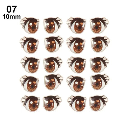 10Pairs Long Eyelashes Cute Love Cartoon Eyes Stickers Anime Figurine Doll Face Organ Paster Clay Decals DIY Doll Accessories