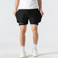 UETEEY Men's Shorts 2 in 1 Sports Fitness Gym Running Workout Shorts Hidden Pocket Quick Drying Cycling Jogging Men Short Pants