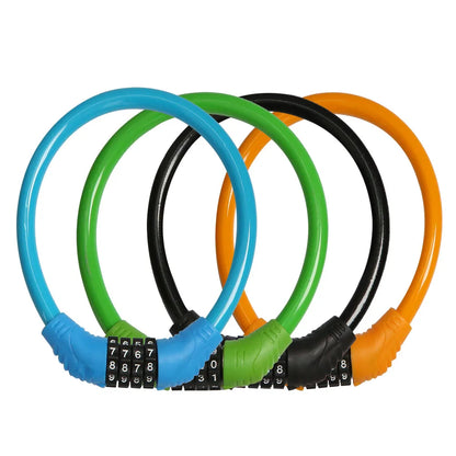 Bicycle Lock Anti-theft 4Digit Password Mountain Road Bike Safety Lock Portable Chain Number Lock Motorcycle Combination Padlock