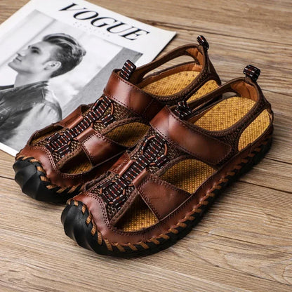 Men's Summer Sandals Man Summer 2024 Slippers for Men Leather Sandal High Quality Shoes Casual Sneakers Social Shoe Male Slipers