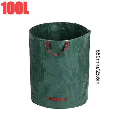 50-500L Foldable Garden Waste Bag Large Capacity Leaf Sack Light Storage Bag Garbage Wastebasket Garden Leaves Debris Trash Can