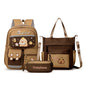 Capybara School Backpack Teens Girls School Bags Set Casual Daypack Kids 3Pcs Book Bag Kawaii Children Schoolbag Travel Backpack