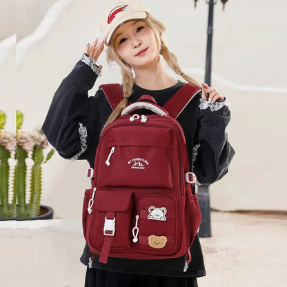Korean Style Daily Backpack For Women Packsack Waterproof nylon Fabric Travel Backpacks Girls School Bag Teenagers Casual Bags