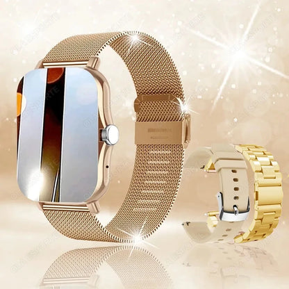 +3pc Square Smart Watch Women Men Smartwatch Touch Dial Calls Music Smartclock For Android IOS Fitness Tracker Sport Smart-watch