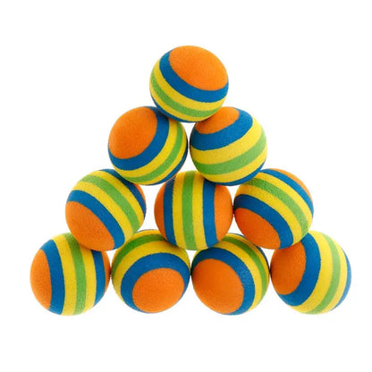 10 Pcs EVA Rainbow Balls Throwing Funny Interactive Play Chewing Rattle Scratch Toy Pet Dog Supplies