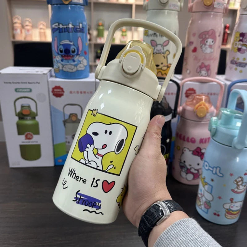 Sanrio Kuromi Water Cup Student Children's Cute Plastic Cup with Lid Straw Cup Straight Drinking Cup Festival Water Cup