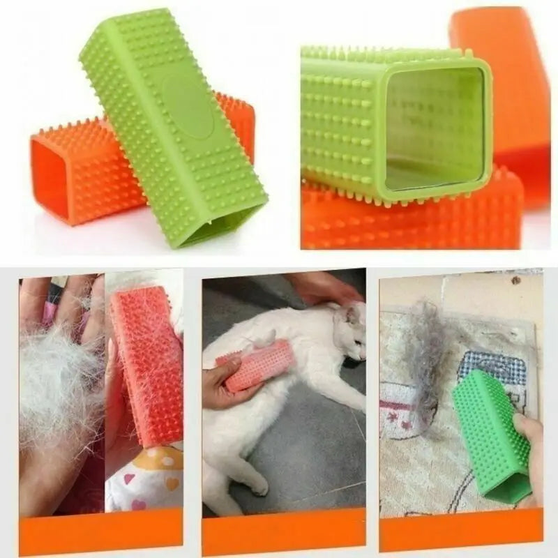 Silicone Hollow Rubber Pet Dog Cat Hair Remover Cars Furniture Carpet Clothe Sofa Cleaner Brush Cat Massage Clean Hair Brush