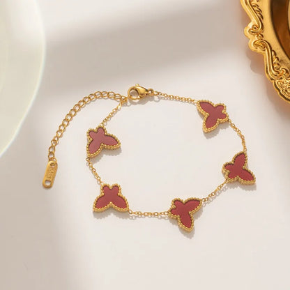 1/2/3Pcs 18K Gold Plated Stainless Steel Butterfly Bracelet for Women, Elegant Butterfly Hand Decor Necklace Bracelet Jewelry
