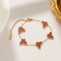 1/2/3Pcs 18K Gold Plated Stainless Steel Butterfly Bracelet for Women, Elegant Butterfly Hand Decor Necklace Bracelet Jewelry