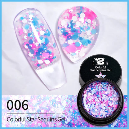 BOZLIN 5ML Color Solid Nail Gel Colorful Painting Nail Art Varnish Semi Permanent Solid Polish UV Nail Gel Top Coat Manicure