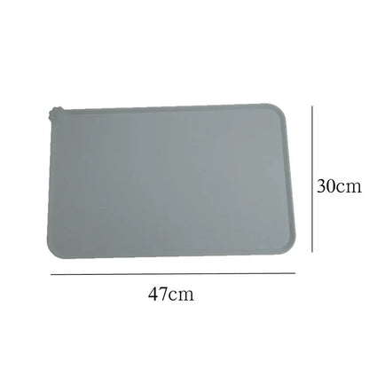 Waterproof Pet Mat Dog Cat Solid Color Silicone Pet Food Pad Pet Bowl Drinking Mat Dog Feeding Placemat Easy Washing
