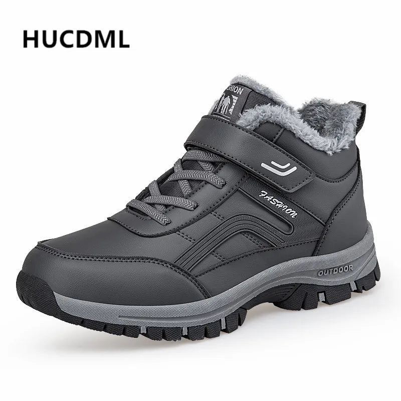 Waterproof Winter Men Boots Suede Warm Snow Women Boots Men Work Casual Shoes High Top High-top Non-slip Ankle Boots
