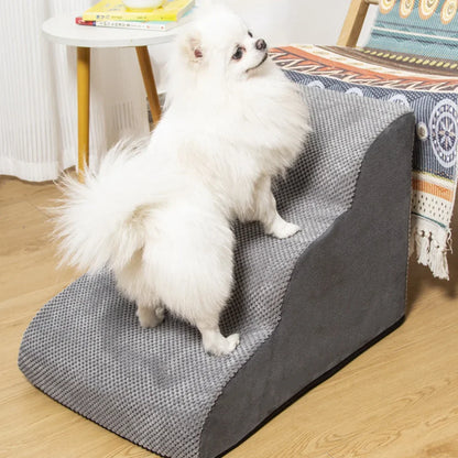 Removable Dog Stairs 3 Steps Ramp Couch Puppy Old Dog Non-Slip Removable Ladder High Couch and Bed Pet Supplies
