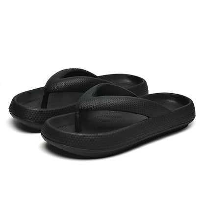 Men'S Platform Flip Flops Summer Soft Sole Eva Slippers For Men Outdoor Casual Beach Shoes Home Non-Slip Bathroom Slides Shoes