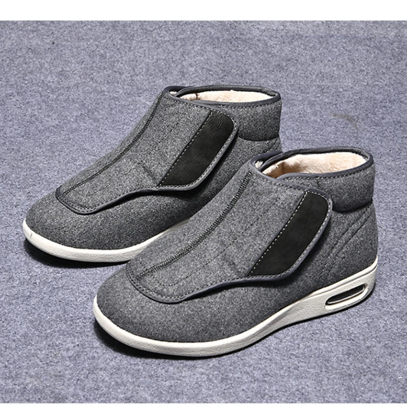 Walking Shoes Warm Wool Boots Casual Men Orthopedics Wide Feet Swollen Shoe Thumb Eversion Soft Comfort Adjust Diabetic Recovery