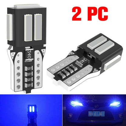 A pack 7020 SMD T10 W5W 194 Led Bulb Parking Car LED Side Light Trunk Lamp 12V White Lighting For Peugeot 206 308 307 207 Orange