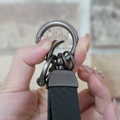 Carbon Leather Car Keychain Chain Key Rings Degree Rotating Horseshoe Rings for Changan CS25 CS35 CS55 CS75 CS85 CS95